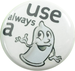 use always a condom Button